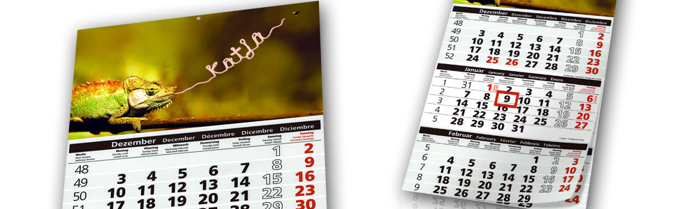 3-Monats-Wandkalender